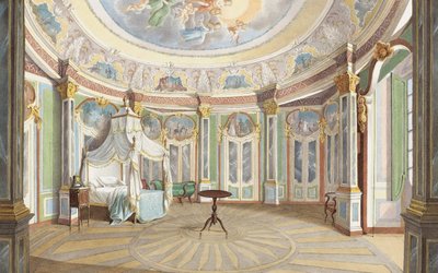 Bedroom of King Pedro IV of Portugal (Emperor Dom Pedro I of Brazil), Palace of Queluz by Ferdinand le Feubure